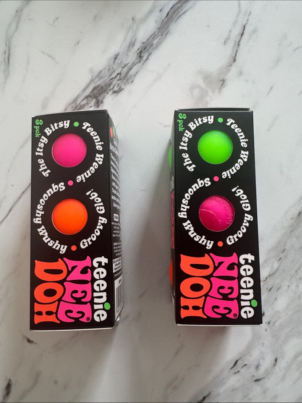 Teenie Nee Doh Neon 3 pack. This listing is for 2 packs